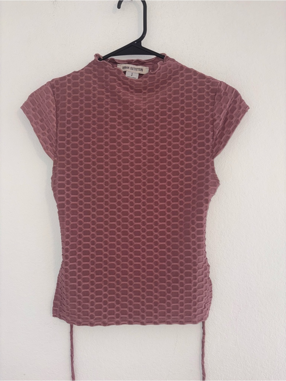 Urban Outfitters Mauve UO Raleigh Tie-Back Mock Neck Top